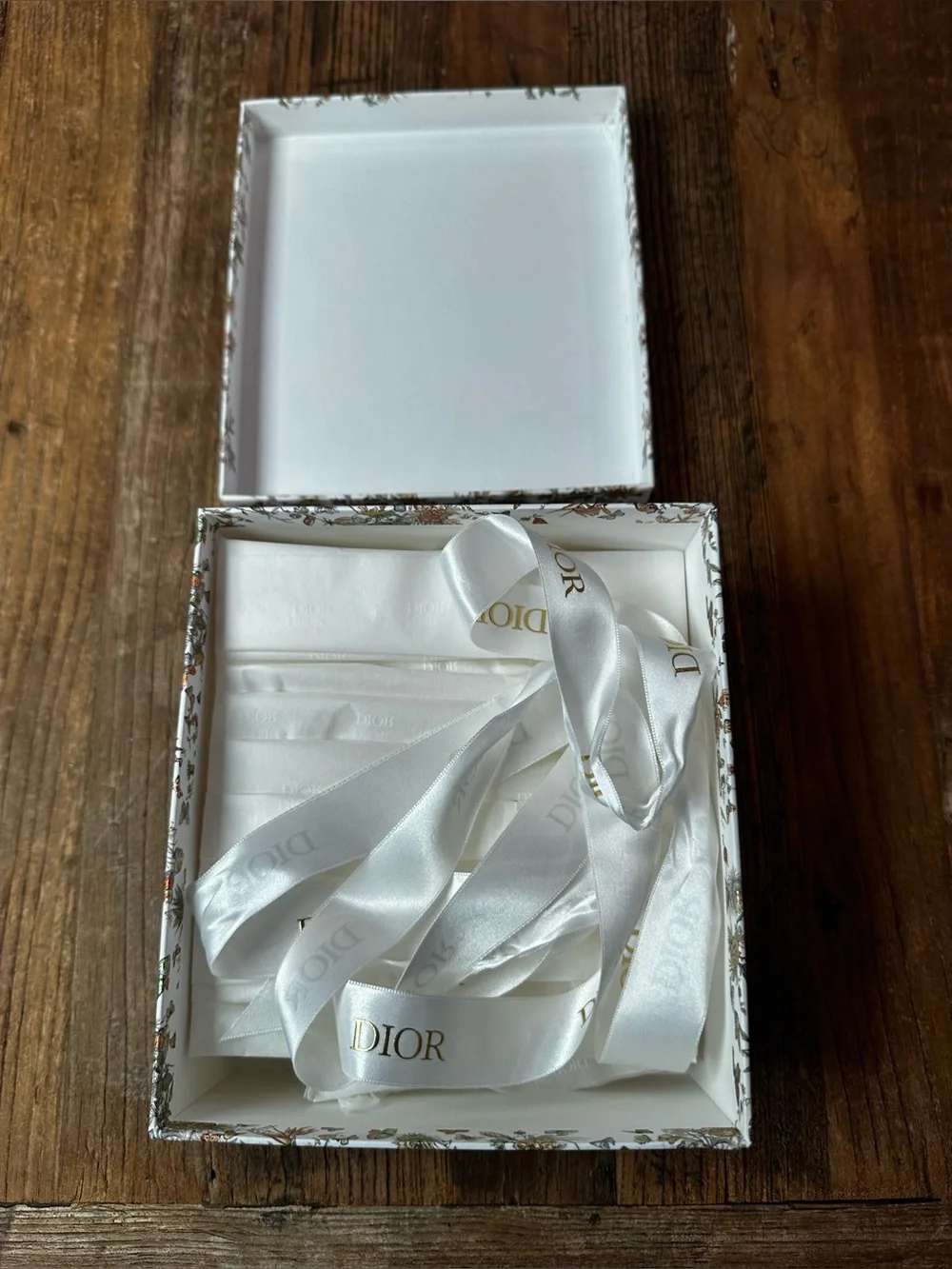 Dior Botanical Butterfly Stationery Box in White, Gold, Green, Brown